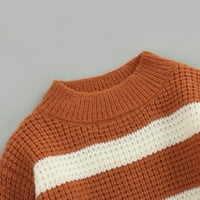Douhoow Toddler Boy Sweater Fall Winter Kids Striped Pullover плетени върхове, 0- години