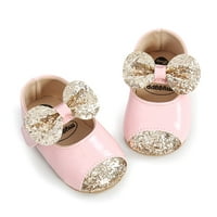 Gureui новородени бебешки обувки за бебешки принцеси, контрастни цветни пайети боуклетни обувки за пешеходни обувки Подводни за момичета