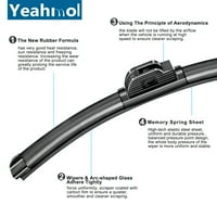 Yeahmol 26 & 18 Fit for Kia Sedona Windshield Blades, премиум замяна на чистачките на предния прозорец на автомобила