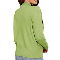 Големи пуловери за жени кръгли пуловер на врата пуловер с дълъг ръкав есен зима флорална дантела ежедневно трикотаж зелено