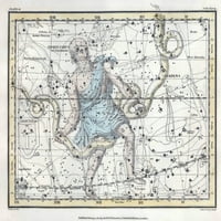 Ophiuchus and Serpens Constellations, печат на плакати по източник на наука