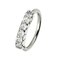14kt бяло злато 6 -каменна носна пръстен с диаметър 0,06ctw moissanite 22g диамантен носов обръч - обица на хрущялен обръч - wgmnt