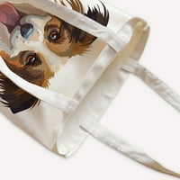 Модел на животински кучета платно Tote чанта дръжки за жени Сладки естетически плаж Тотална чанта за многократна употреба на чанта за пазаруване сладък шаблон за подарък за рожден ден Ден на майката