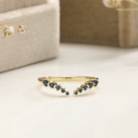 Сватбен пръстен 10k злато създаде сапфирни пръстени за жени