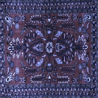 Ahgly Company Indoor Rectangle Persian Blue Traditional Area Rugs, 5 '8'
