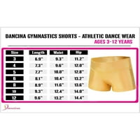 Dancina Gymnastics Shorts Атлетично танцово облекло - за малки и големи момичета в класически и нови метални ледени цветове