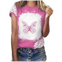 cllios жени ризи за рак на гърдата розова панделка графични тийнейджъри модерни върхове с къс ръкав облечени ежедневни блузи дамски подарък тениски тениски