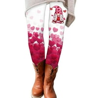 Сатина с висока талия гамаши с джобове майчинство панталони дами гамаши валентин ден сладък принт ежедневни удобни домашни гамаши багажник панталони панталони