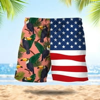 Корашан плаж панталони Мъжкия ден за независимост на модата отпечатани хавайски плаж приспособяват спортни небрежни панталони Панталони Мъжки шорти
