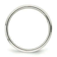 Карат в Карат Стерлинг сребърна лента с плосък с кратък ръб размер на пръстена -7.5