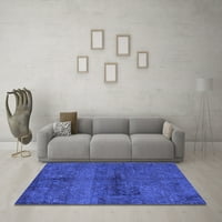 Ahgly Company Indoor Rectangle Persian Blue Bohemian Area Rugs, 5 '7'