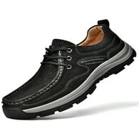 Bellella Mens Небрежни обувки Неплъзгащи се обувки за ходене ретро маратонки с нисък топ плот работни пътувания Черно 10.5