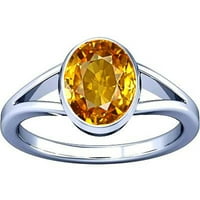 Divya Shakti 10.25-10. Карат цитрин Sunhela Golden Topaz Gemstone Сребърен пръстен за мъже и жени