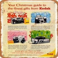 Метален знак - Коледно ръководство на Kodak - винтидж ръждив вид