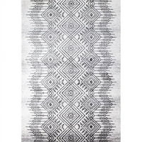 Bashian T141-Ivchar-5x7.6-Tg ft. Ft. In. Tangier Geometric Contemporary Polypropylene Power Loom Ivory & Argoal Rectangle Area Rug килим