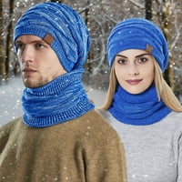 Мъжки и женски зимен плетен ветроустойчив шал на качулката COIF Зимна плетеница за топли шапки за възрастна глава Скороводно време зимна шапка за мъже Студено време