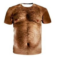 Мъжки блуза, мъжки върхове лятна прозрачна разпродажба, ризи за мъже, 3D мускулен човек печат моден фитнес кръгла тениска с къс ръкав, тениски за мъже, подаръци за него