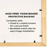 Рамка бяла твърда дървесина рамка за картина включва UV акрилна предпазител отпред, пяна без киселина, пяна