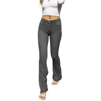 Женски панталони със средна талия панталон Нарязани панталони Стълни ежедневни дънки Забележка Моля, купете един или два размера по -големи