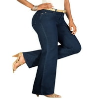 Roamans Women's Plus Size Petite Bootcut Jean с невидим участък Jean