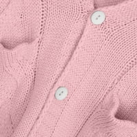 Fanxing Clearance Chunky пуловерно палто за жени плюс размер есен небрежен бутон с дълъг ръкав надолу отворен преден кабел плетен жилетка пуловер