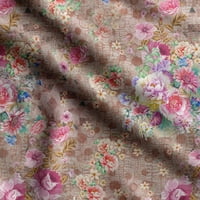 Соимои флорално отпечатано, памучно руно, плат от двора, шиещ се разтягащ се разтяга тъкан, Warmfabric за шапки, палта, ръкавици, одеяла, лилаво